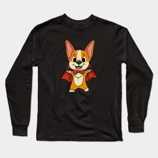 Vintage Corgi Vampire Long Sleeve T-Shirt